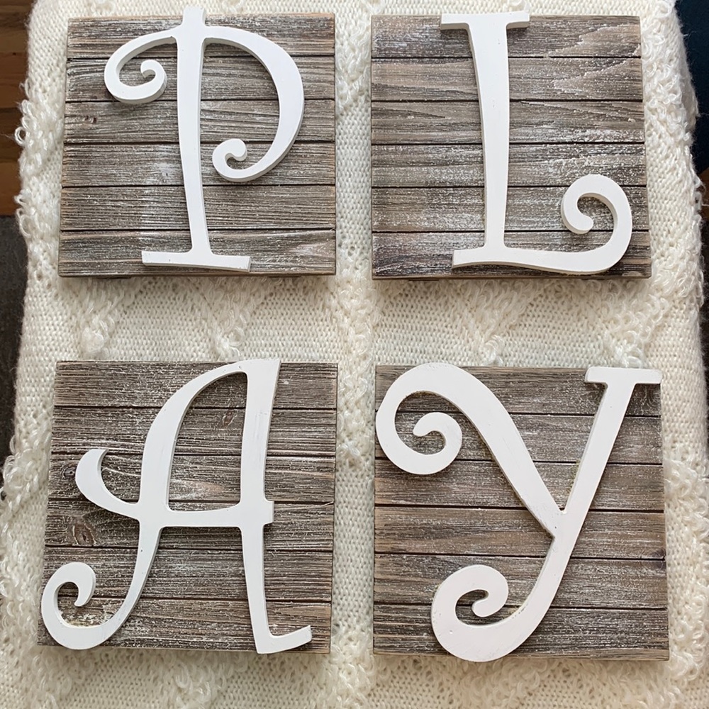 Hanging “PLAY” sign